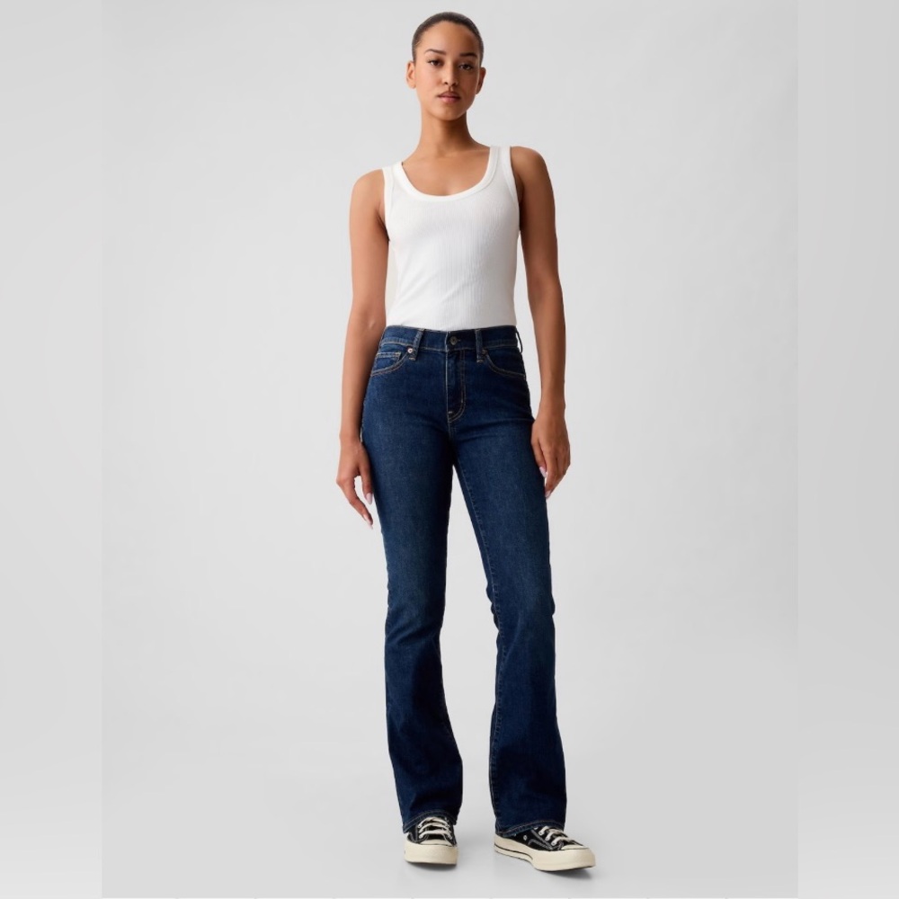 Gap boot cut mid rise dark denim stretch jeans